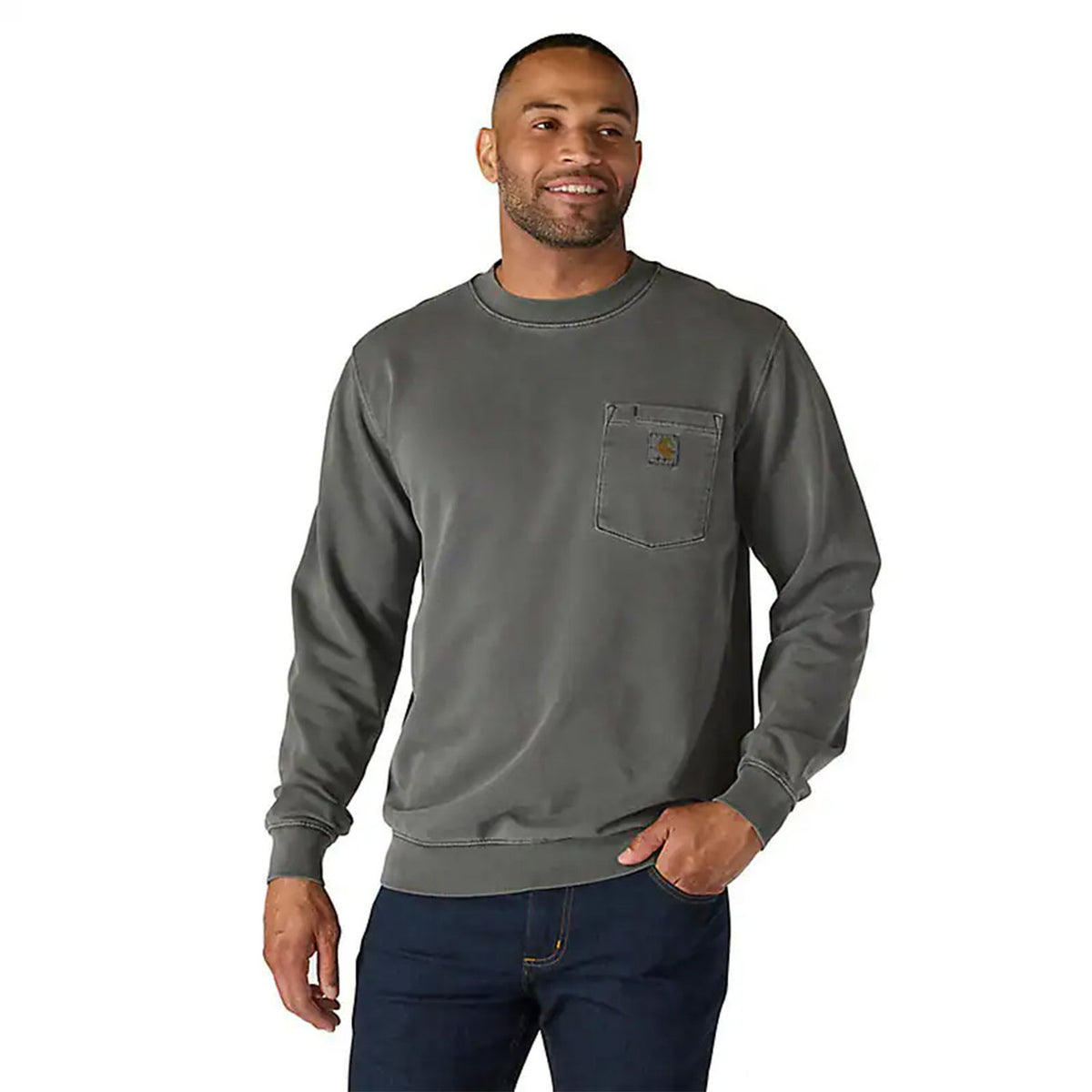 Carhartt Relaxed Fit Midweight Garment Dyed French Terry Crewneck Sweatshirt image in Shadow
