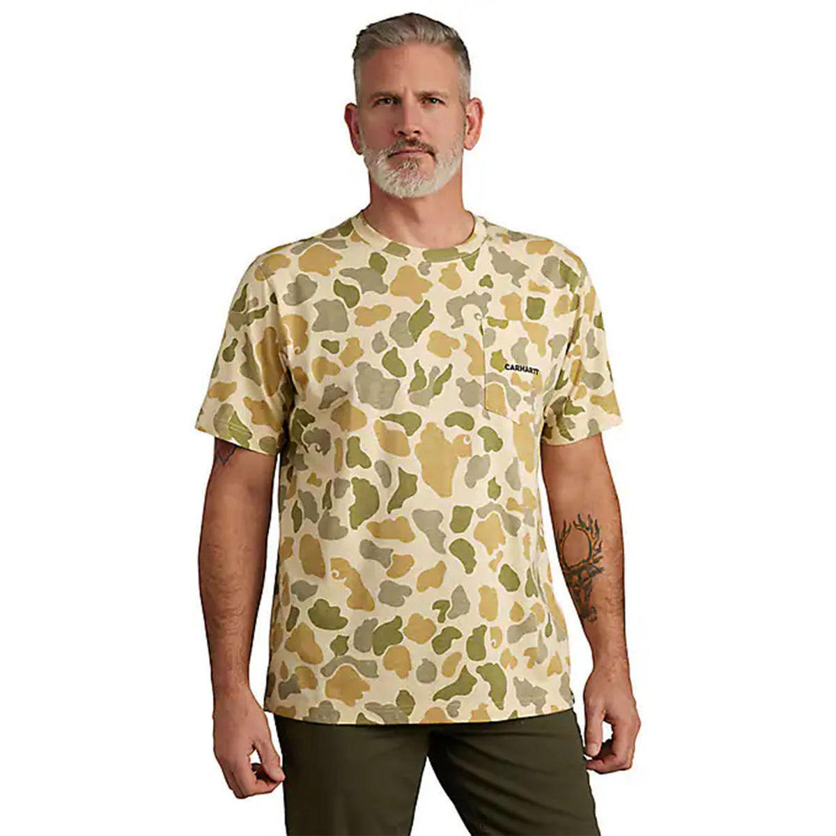 Carhartt Relaxed Fit Lightweight Short-Sleeve Pocket Camo T-Shirt Front Image