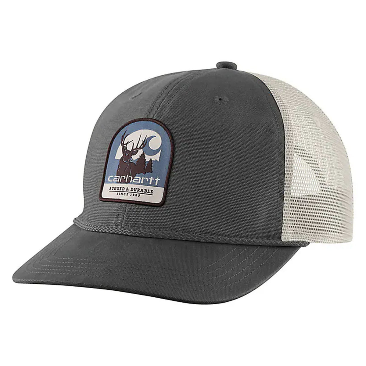 Carhartt Canvas Mesh Back Deer Patch Cap image in Shadow