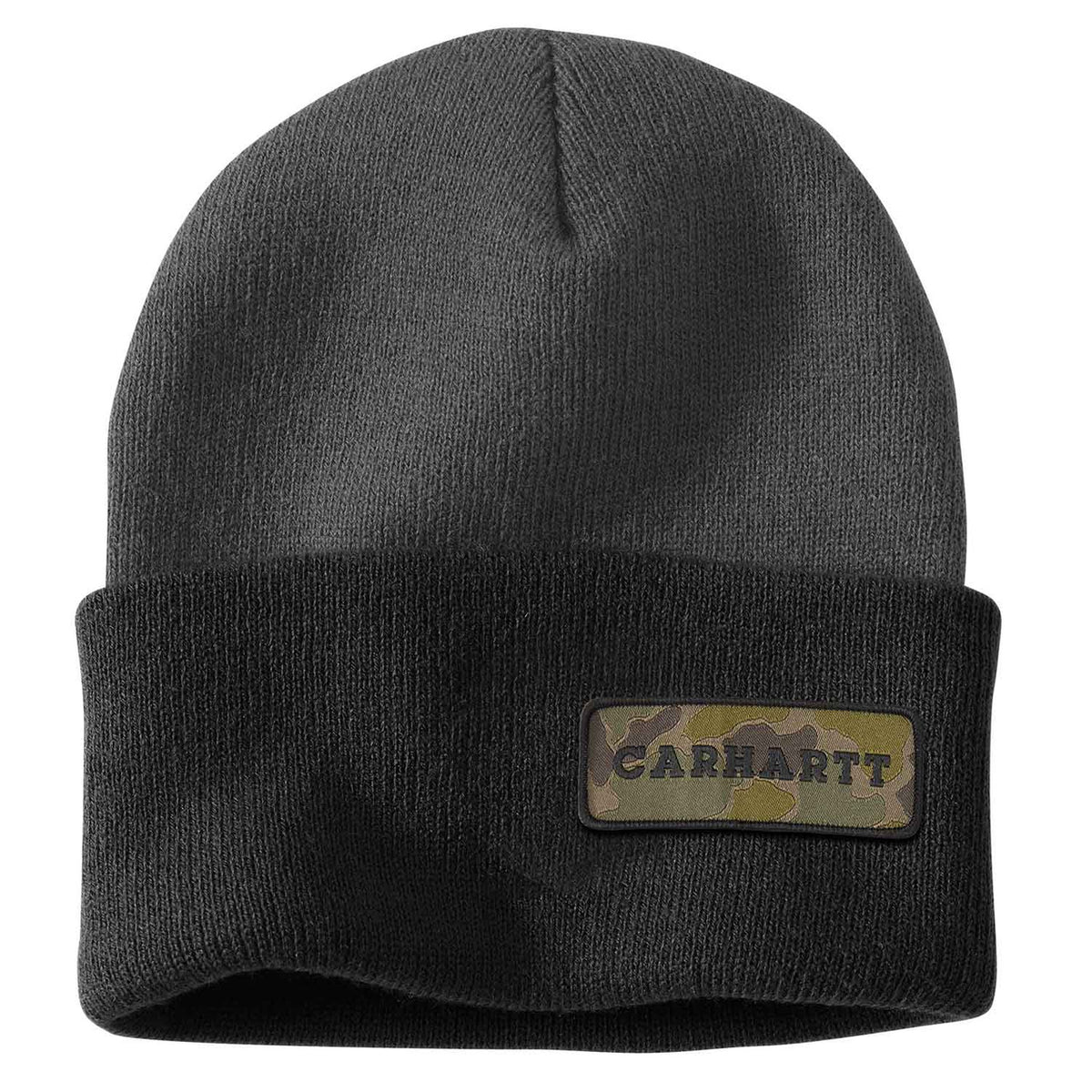 Carhartt Knit Cuffed Camo Patch Beanie Image
