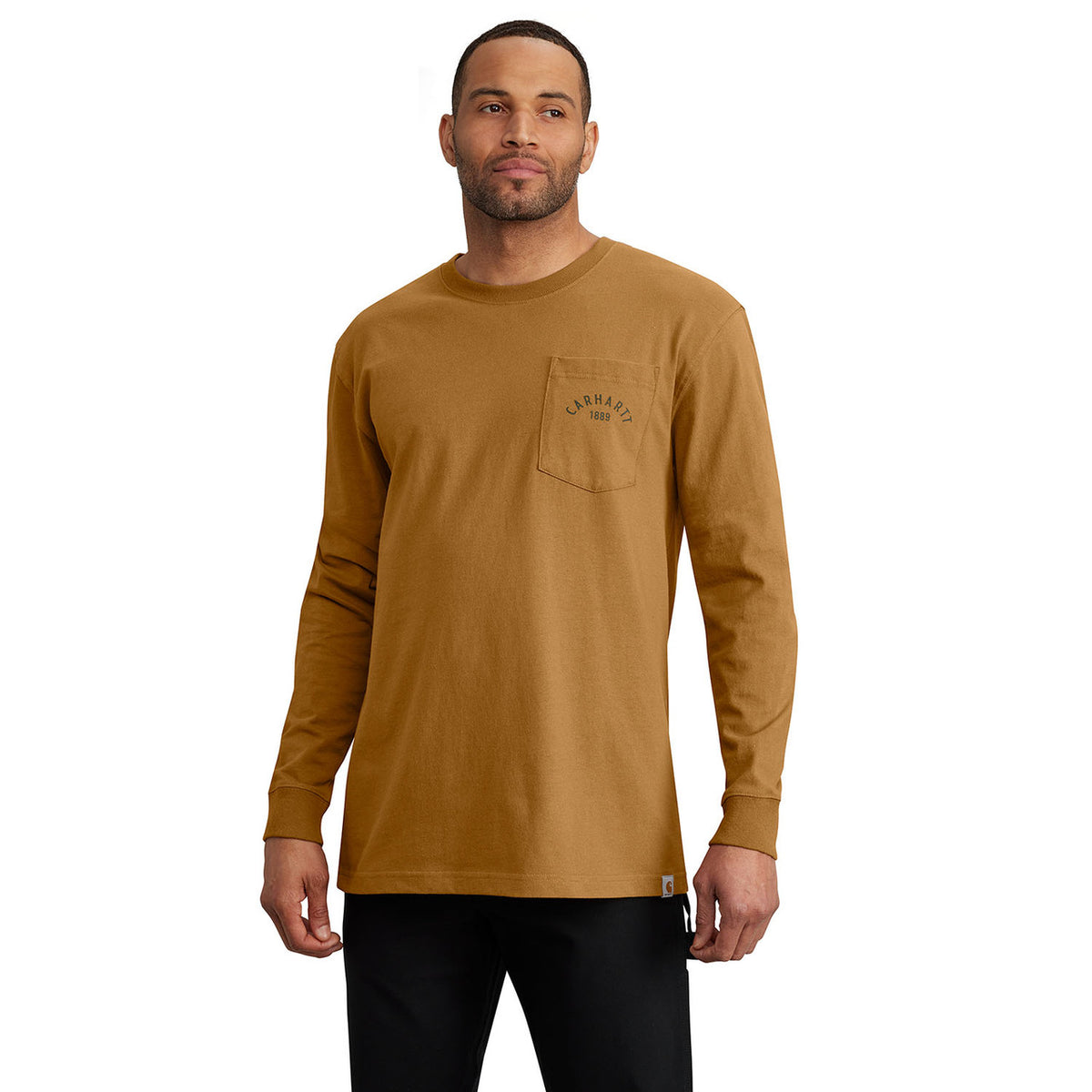 Carhartt Loose Fit Heavyweight Long-Sleeve Pocket Longhorn Graphic Shirt Front Image