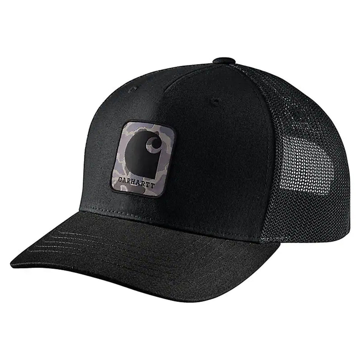 Carhartt Rugged Flex Twill Mesh Back Camo Patch Cap image in black