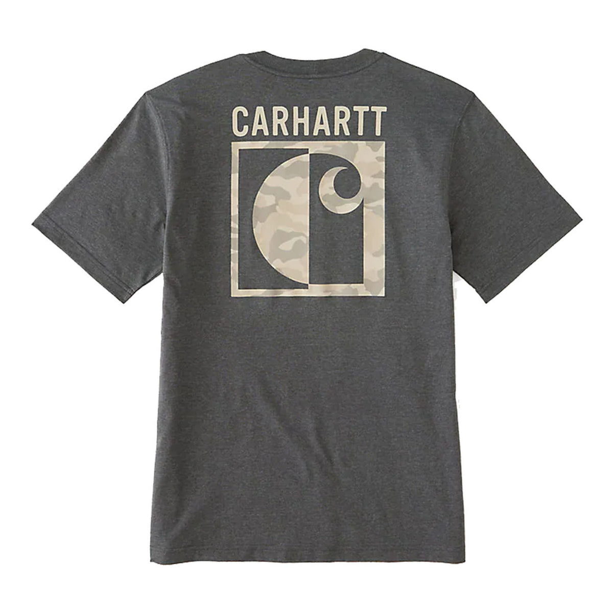Image of the Carhartt Irvine Relaxed Fit Block Camo T-Shirt in Carbon Heather
