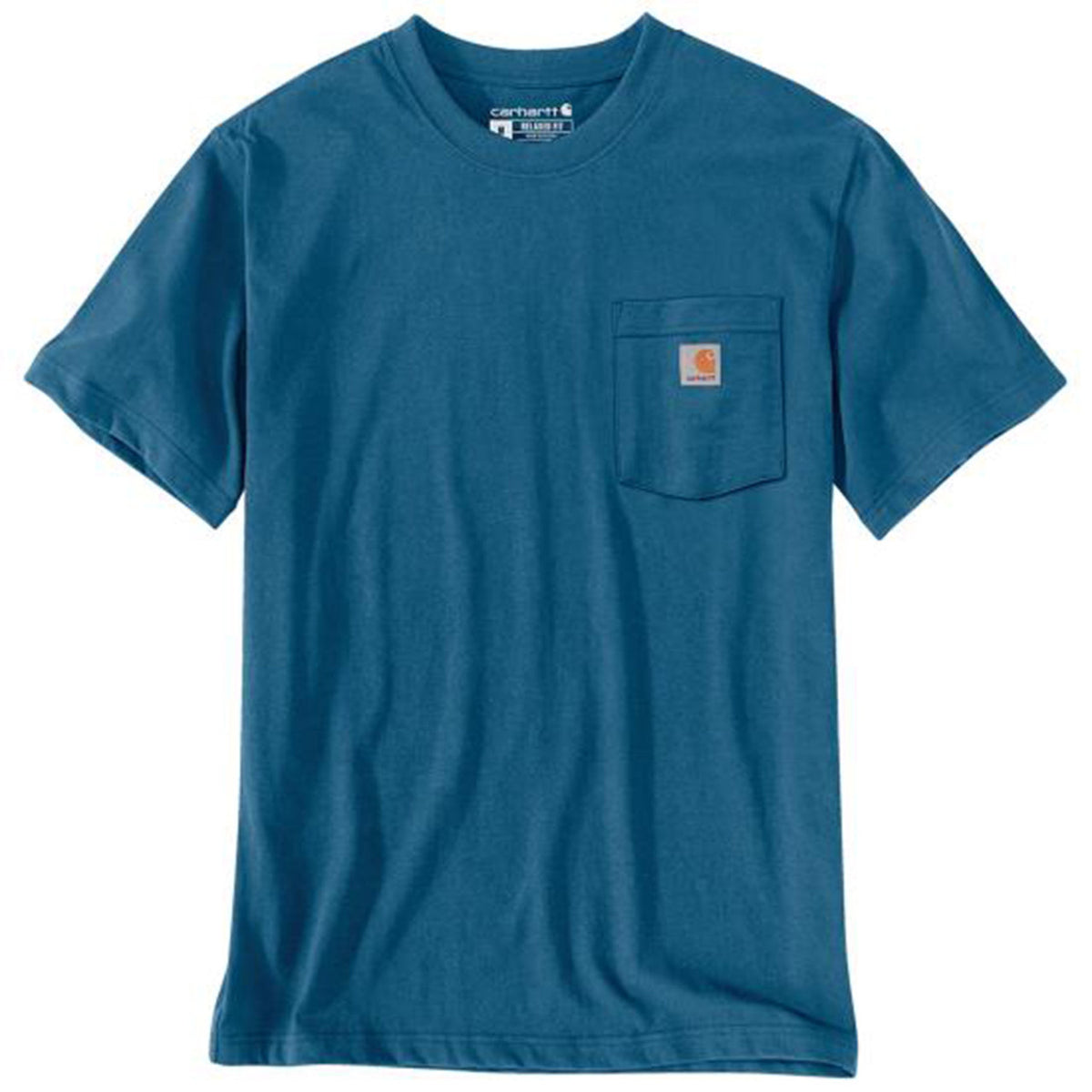 Front image of the Carhartt Irvine Relaxed Fit Skull T-Shirt in Dark Tranquil Blue.