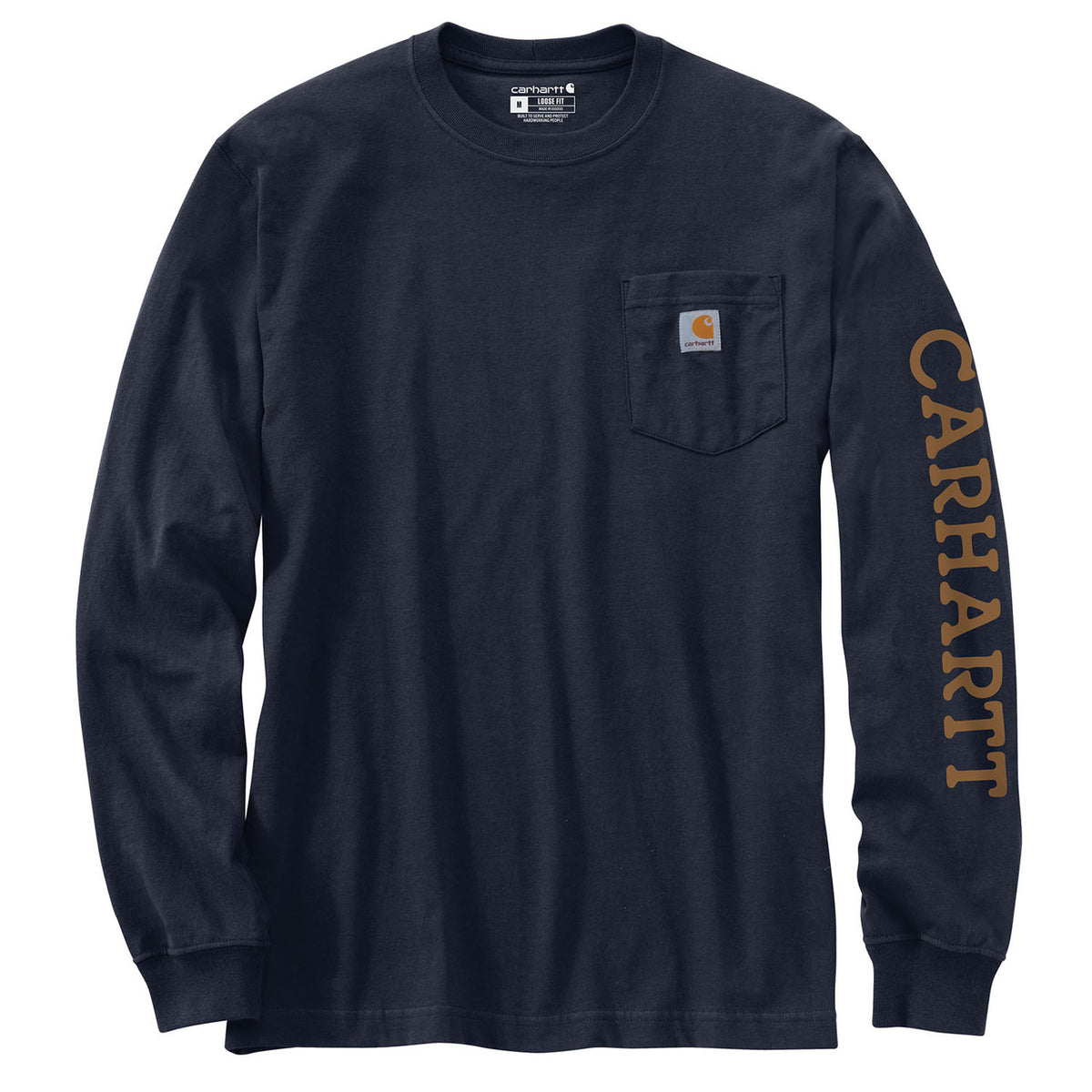 Front image of the image of the Carhartt Irvine Relaxed Duck Badge Long Sleeve T-Shirt.