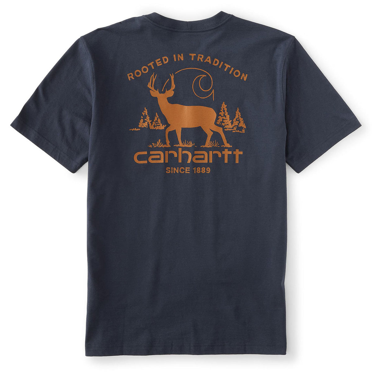 Image of the Carhartt Irvine Relaxed Deer Landscape T-Shirt in Navy