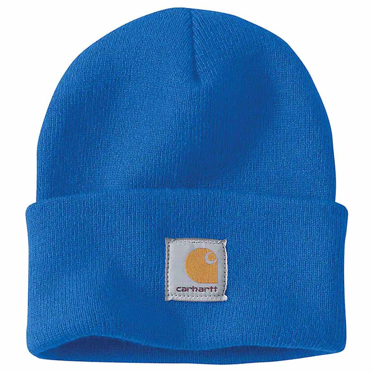 Carhartt Knit Cuffed Beanie Image in Blue Glow