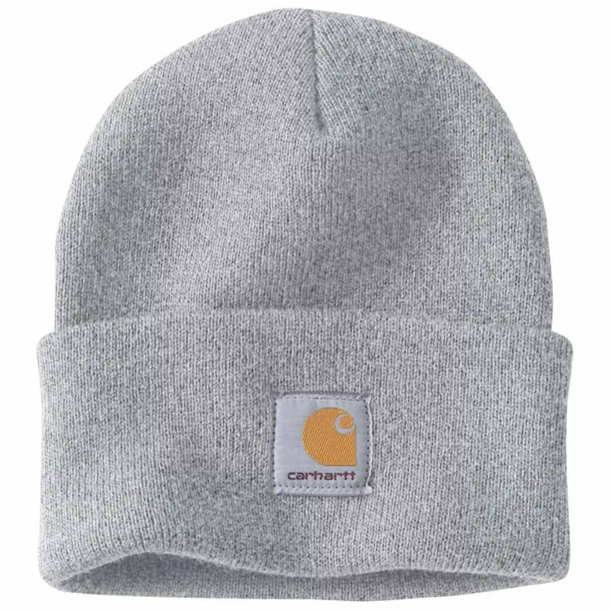 Carhartt Knit Cuffed Beanie Image in Heather Gray