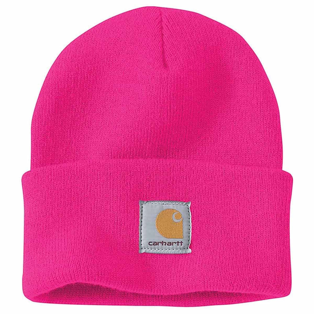 Carhartt Knit Cuffed Beanie Image in Pink Glow
