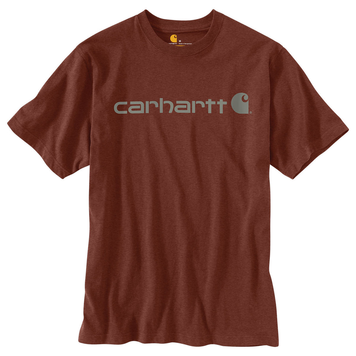 Carhartt Loose Fit Heavyweight Short Sleeve Logo Graphic T-Shirt Image in Iron Ore Heather