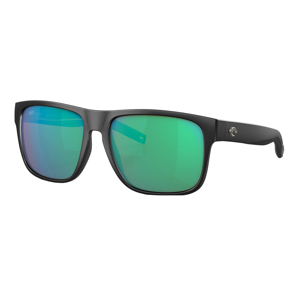Costa Spearo XL Polarized Sunglasses Image in Green Mirror 580G Matte Black
