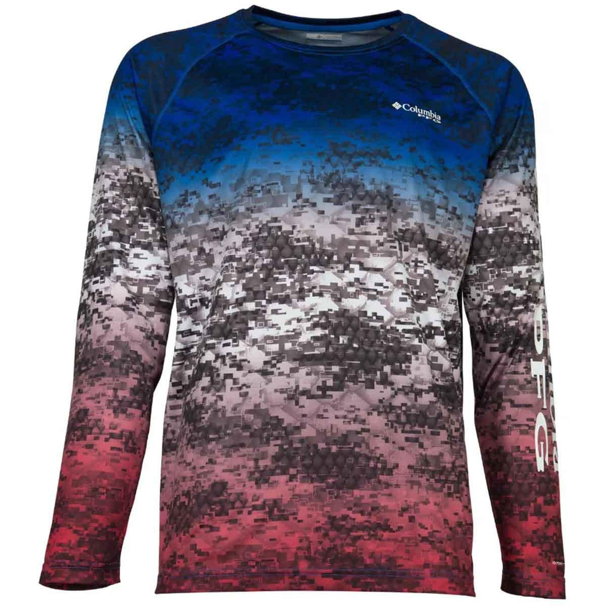 Columbia Super Terminal Tackle Long Sleeve Shirt Image in Americana Digi