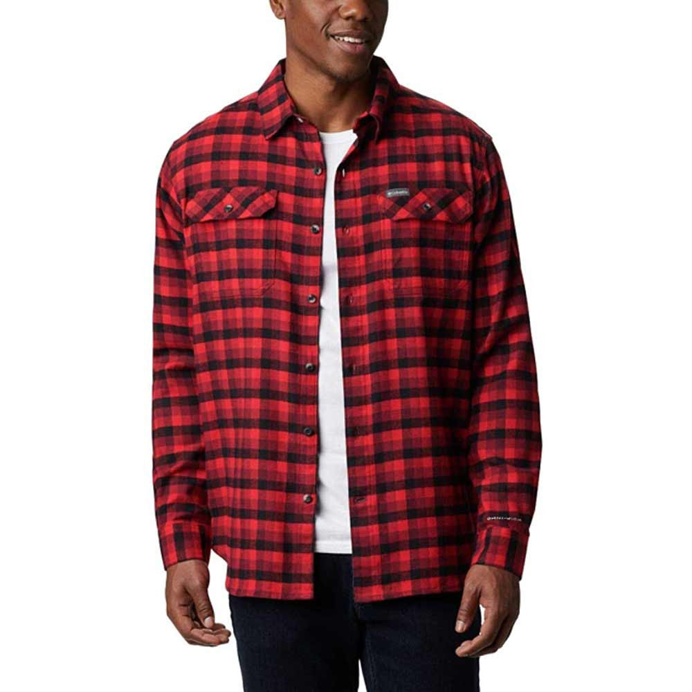Columbia Flare Gun Stretch Flannel - Red Jasper Grid