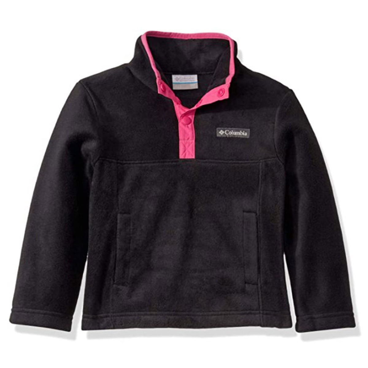 Youth Steens Mountain 1/4-Snap Fleece Pullover Image in Black Pink Black-Pink