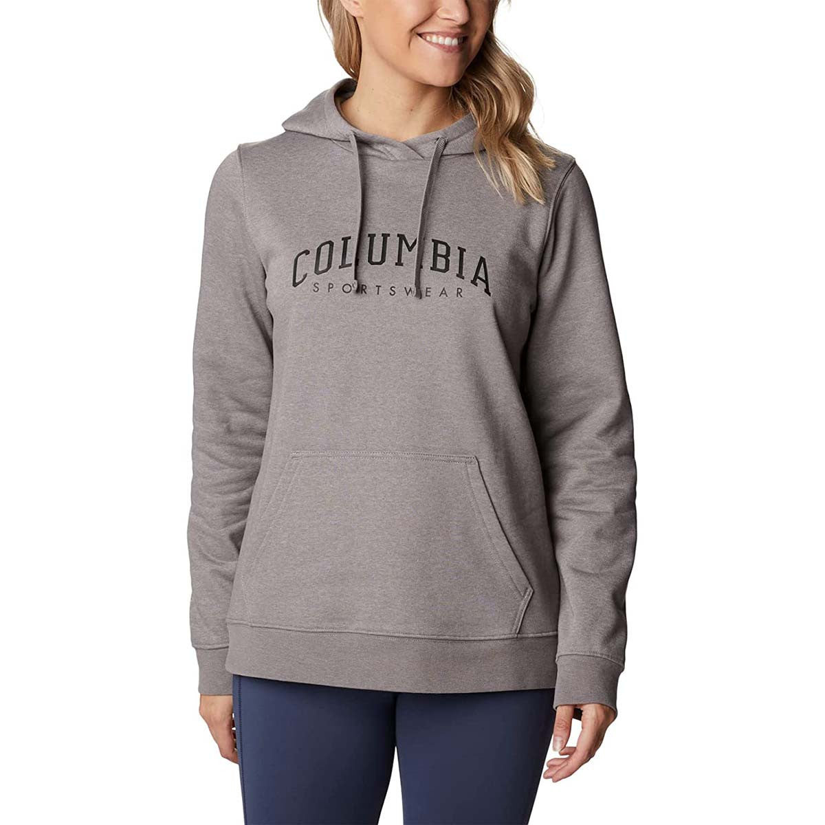 Columbia Women's Trek Graphic Hoodie Product Image Light Grey Heather-Collegiate