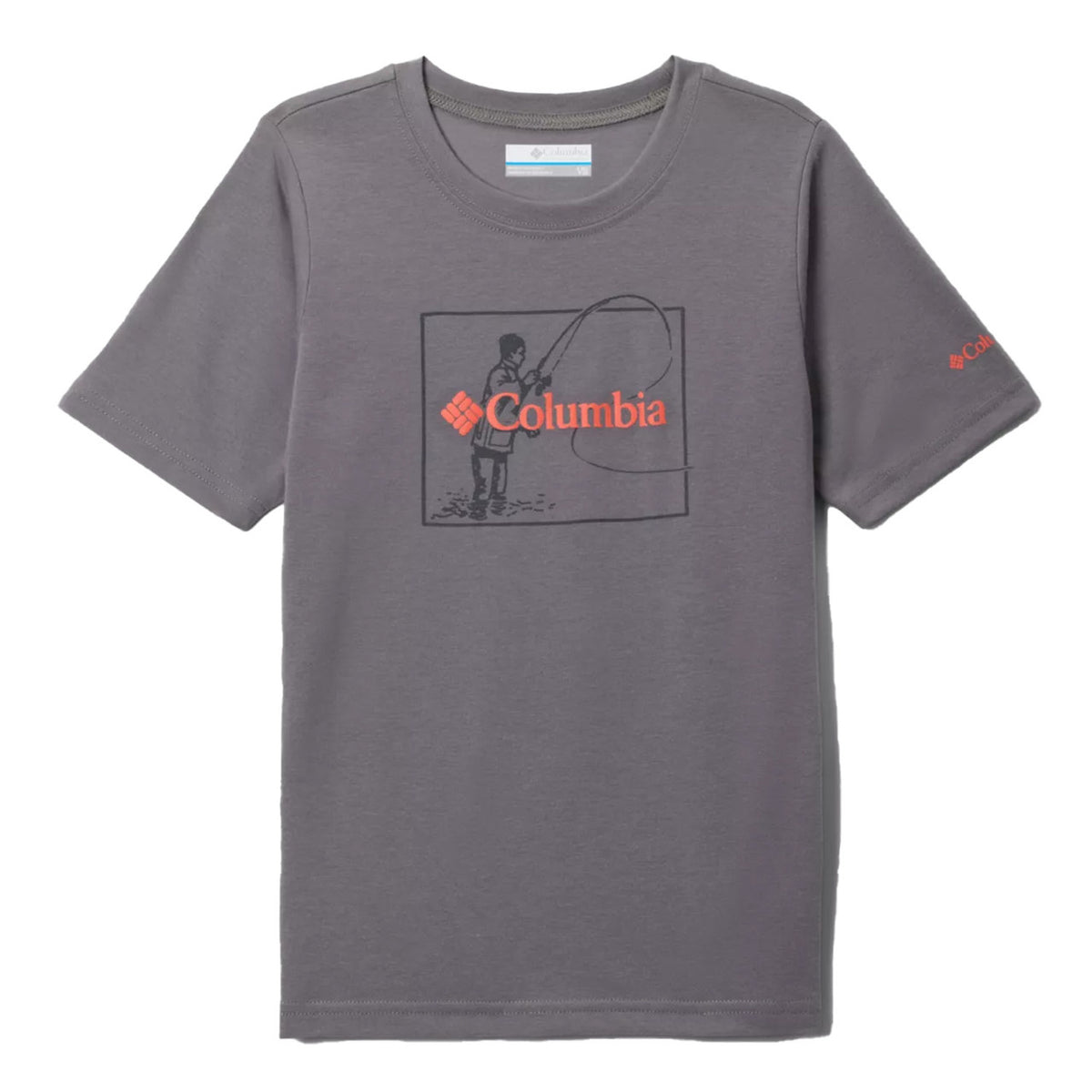 Columbia Youth La Poudre Pass Short Sleeve T-Shirt image in City Grey-Fly Fish