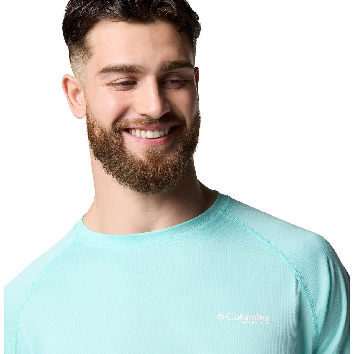 Columbia PFG Solar Stream Long-Sleeve Shirt Logo Image in Gulfstream