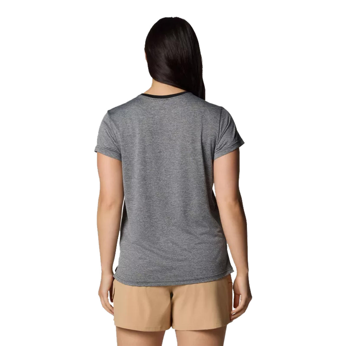 Columbia Women's BlueVista Hill Short-Sleeve Crew Back Image in Black Heather