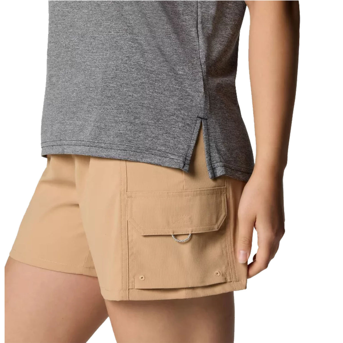 Columbia Women's BlueVista Hill Short-Sleeve Crew Side Image in Black Heather