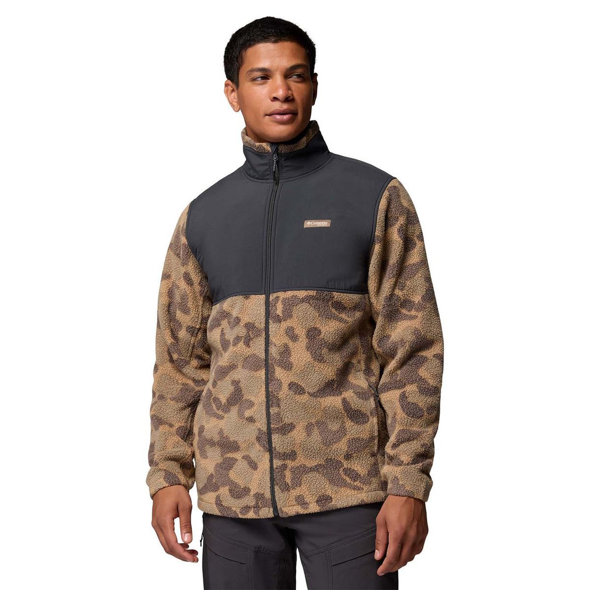 Image of the Columbia PHG Sherpa Jacket in Sahara/Deltahunter Camo
