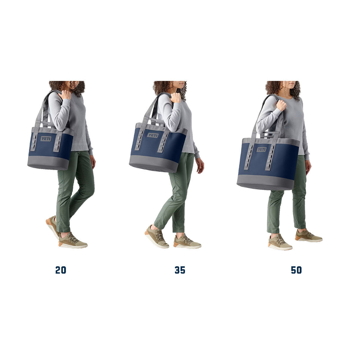Yeti Camino 20 Carryall Tote Bag Size Comparison Image.