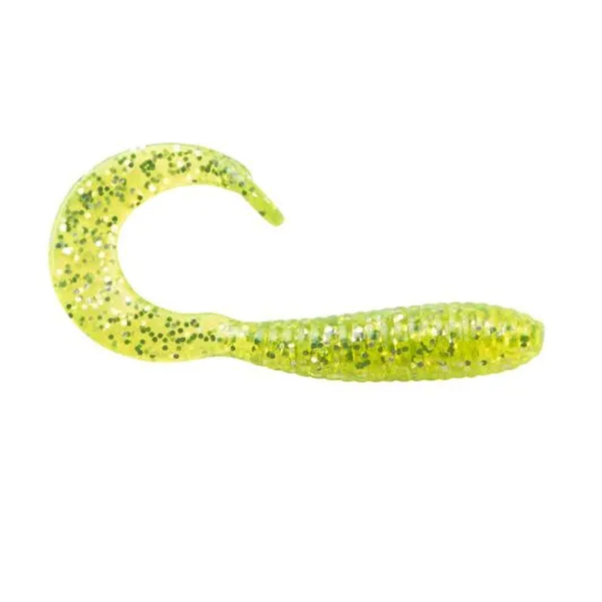 Bobby Garland Hyper Grub Crappie Fishing Grub Image in Chartreuse Silver