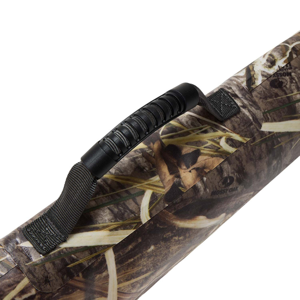 Drake Waterfowl Hardline Waterproof Gun Case Handle Image in Mossy Oak Habitat