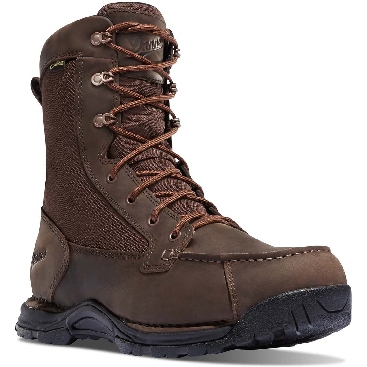 Side image of the Danner Sharptail 8" Hunting Boots, Dark Brown.