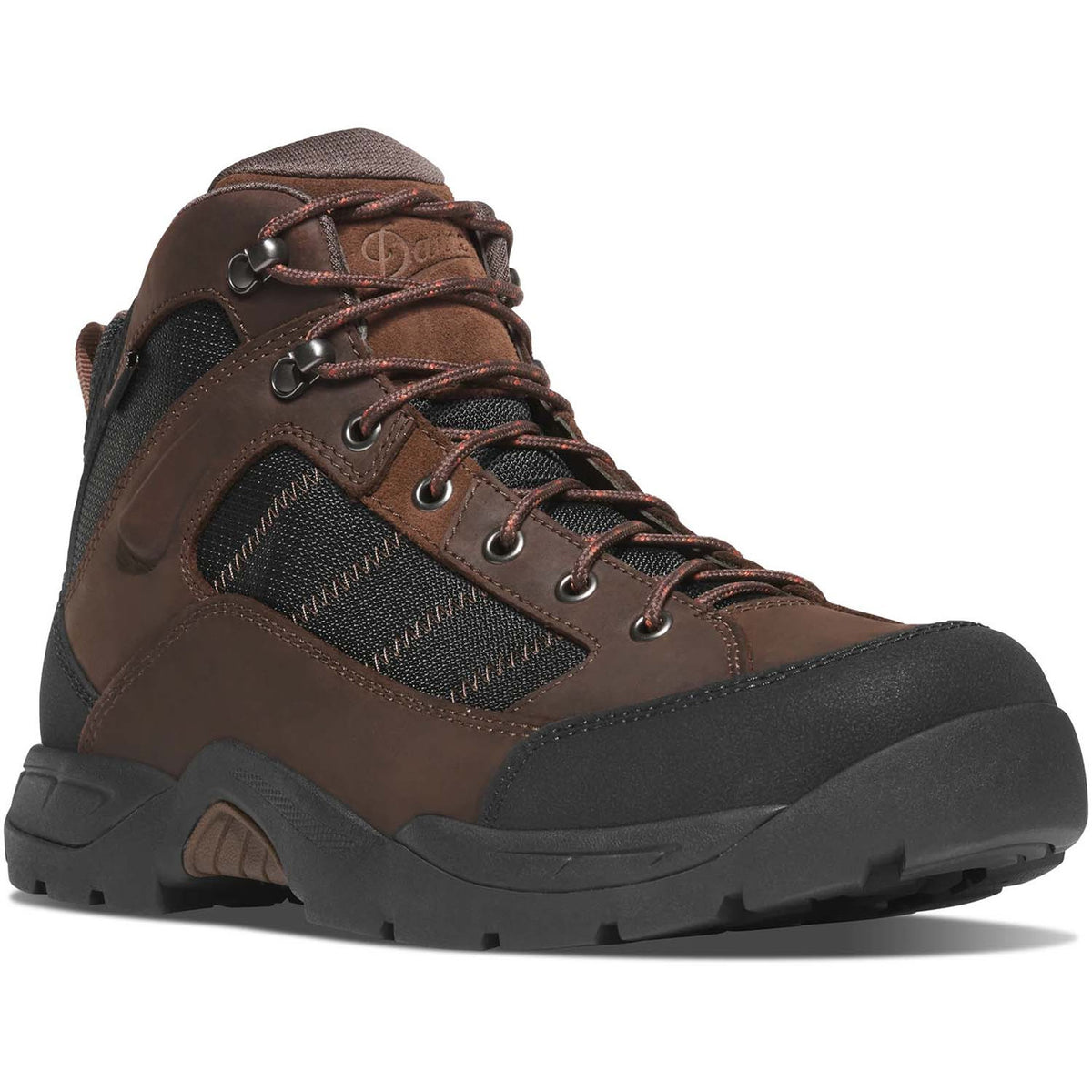 Side image of the Danner Radical 451 5" Hiking Boot, Dark Brown/Red.