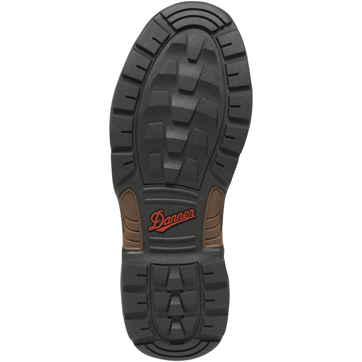 Bottom image of the Danner Radical 451 5" Hiking Boot, Dark Brown/Red.
