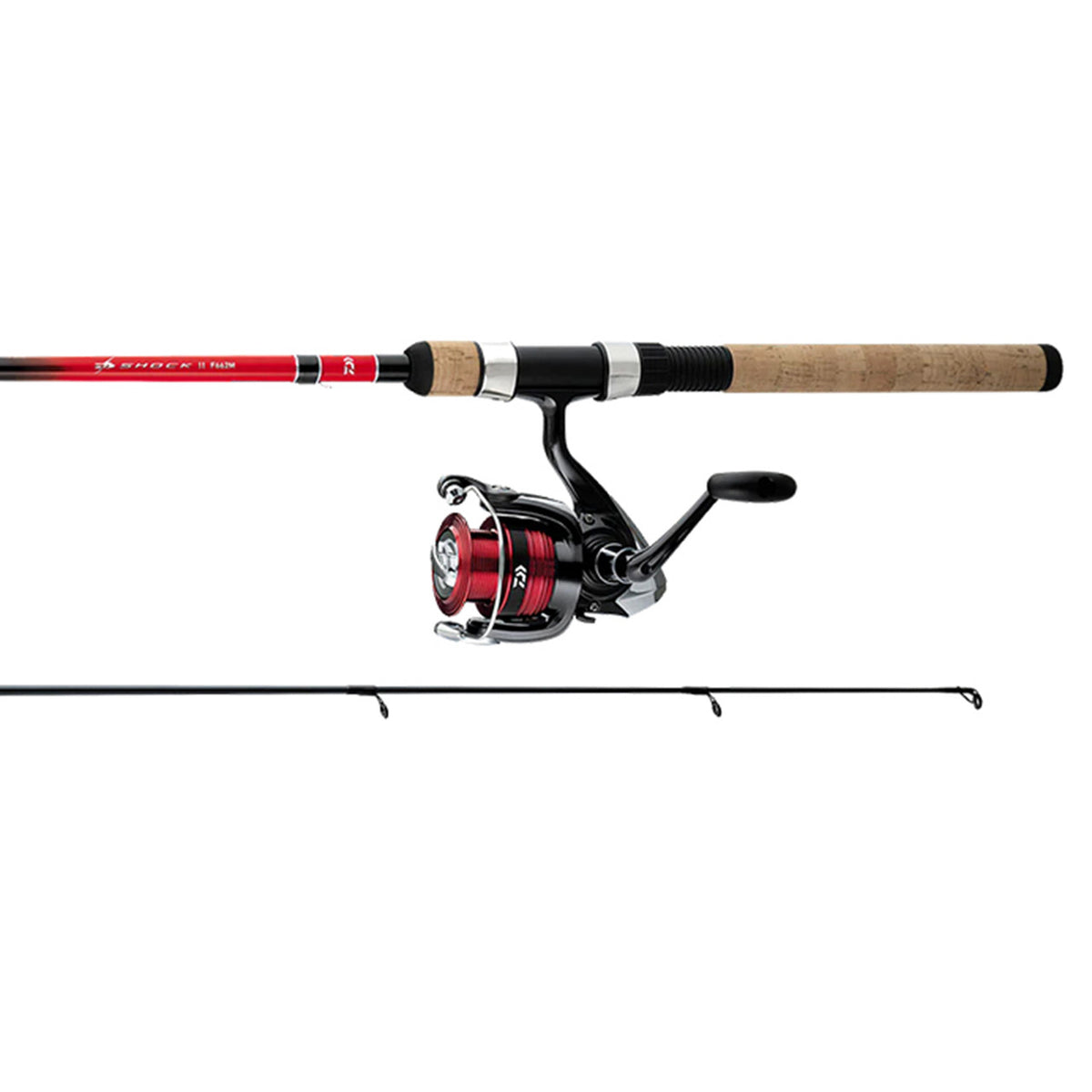 Daiwa D-Shock II Spinning Rod and Reel Combo CloseUp Image