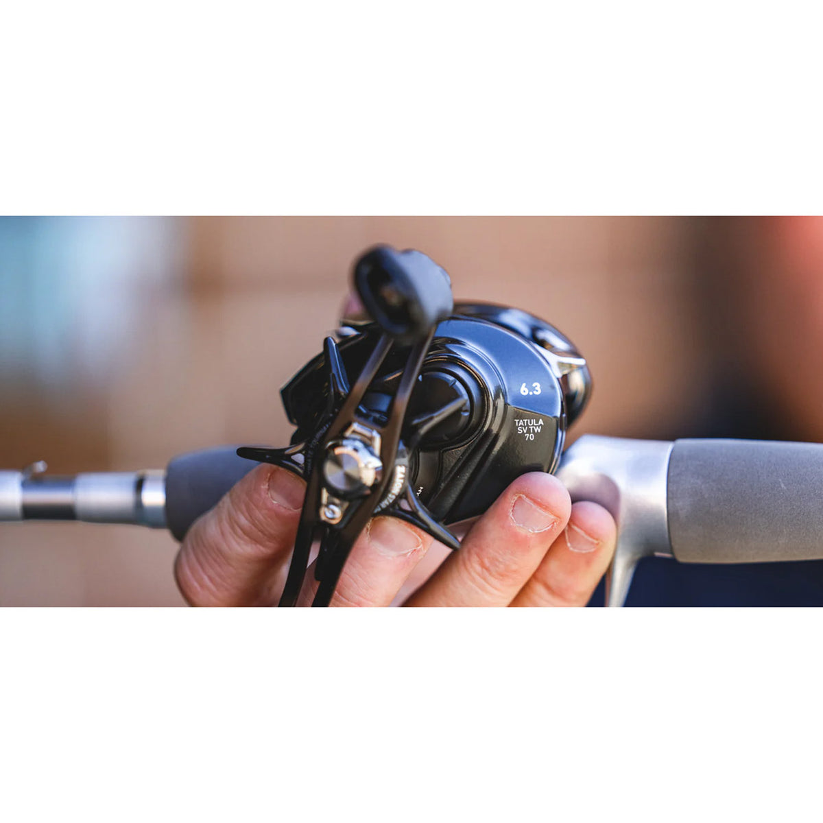 Daiwa Tatula SV70 Baitcasting Reel Side Image on Rod 