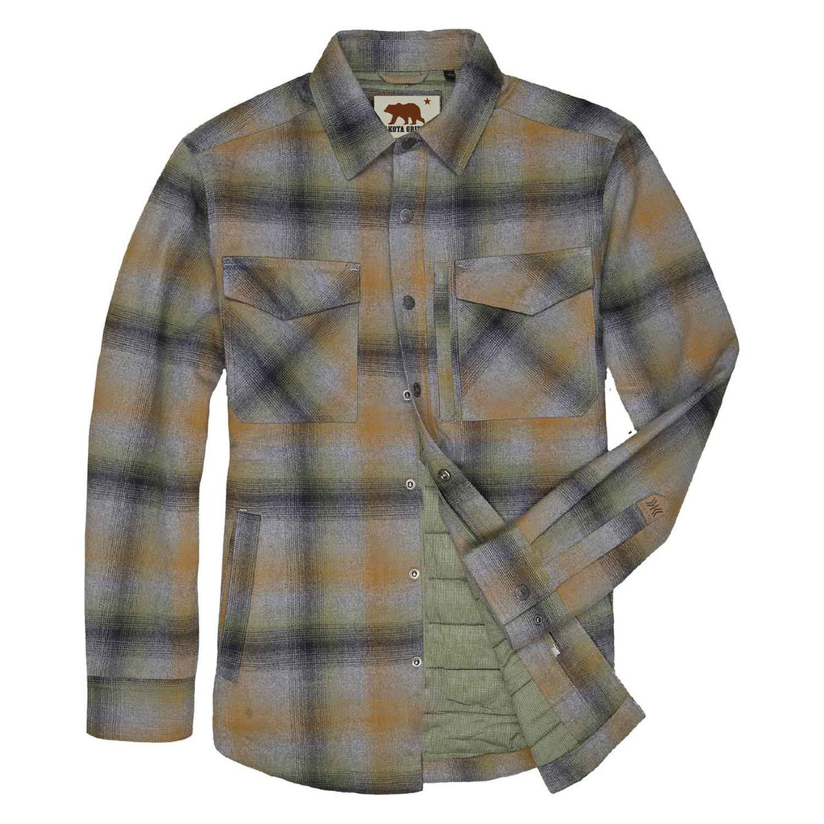 Dakota Grizzly Pinewood Flannel Shirt Jac Image in Harvest