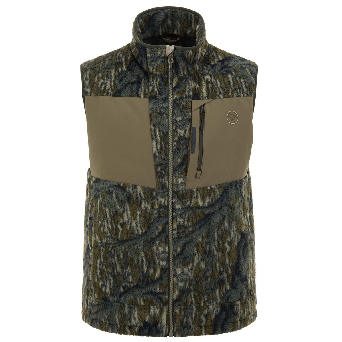 Front Image of the Drake Waterfowl Non-Typical Statix Sherpa Fleece Insulated Vest with Agion Active X2.