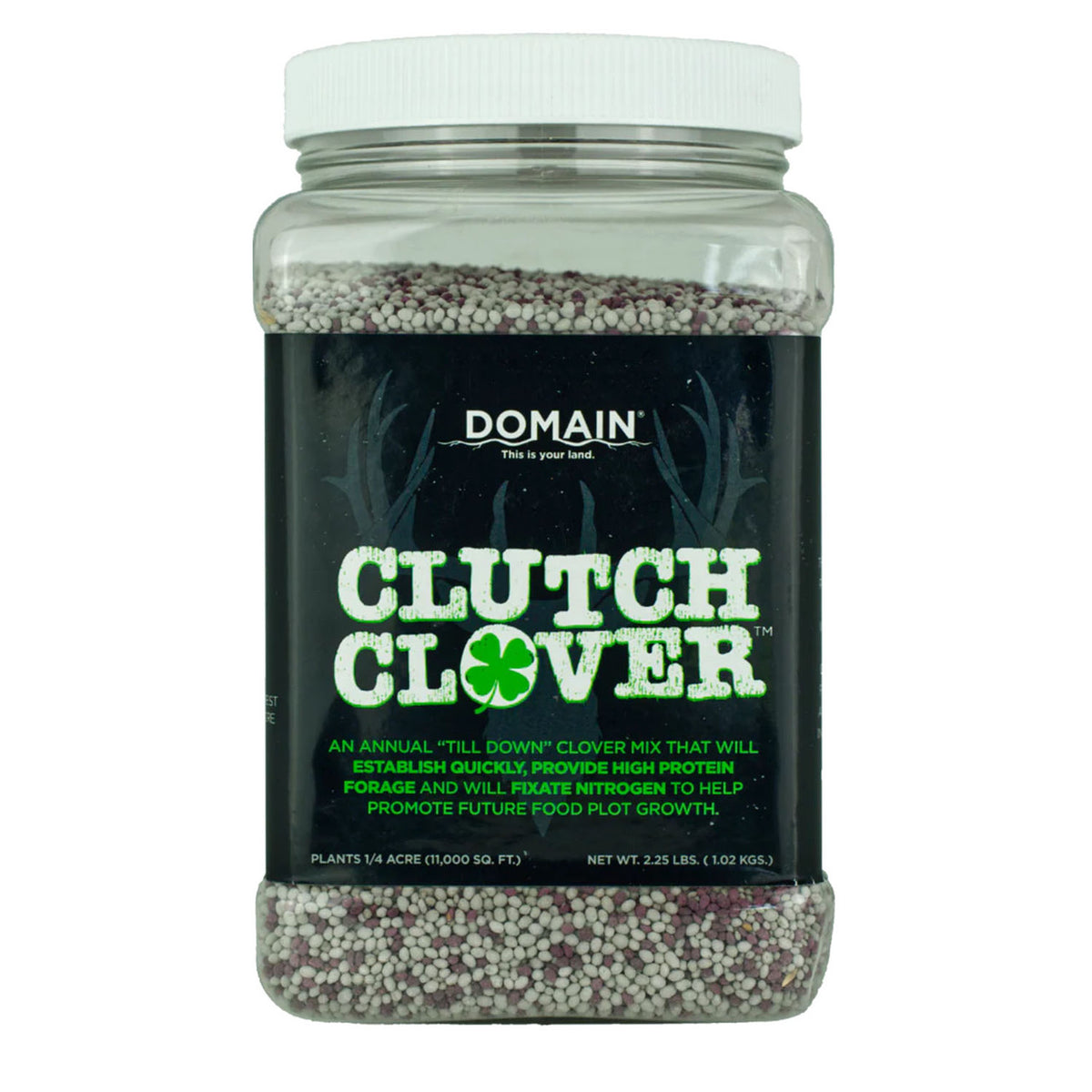 Image of the Domain Clutch Clover Food Plot Seed.