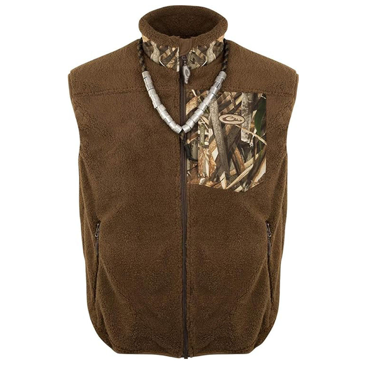 Drake Waterfowl MST Sherpa Fleece Hybrid Liner Vest Image in Realtree Max 5