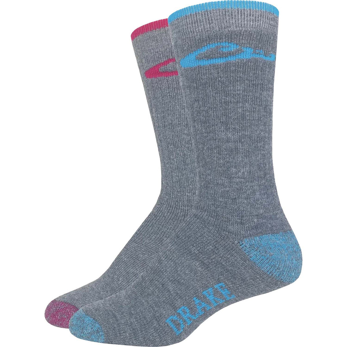 Drake Waterfowl Women's Merino Wool Blend Boot Sock Teal-Fuchisia image