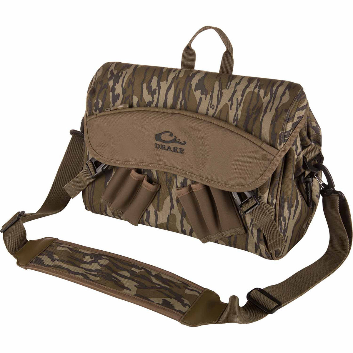 Image of the Drake Waterfowl Hardline Shoulder Bag in Mossy Oak Original Bottomland