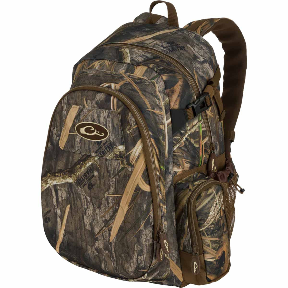 Drake Waterfowl Hardshell Every Day Pack Image in Mossy Oak Habitat Old School Green