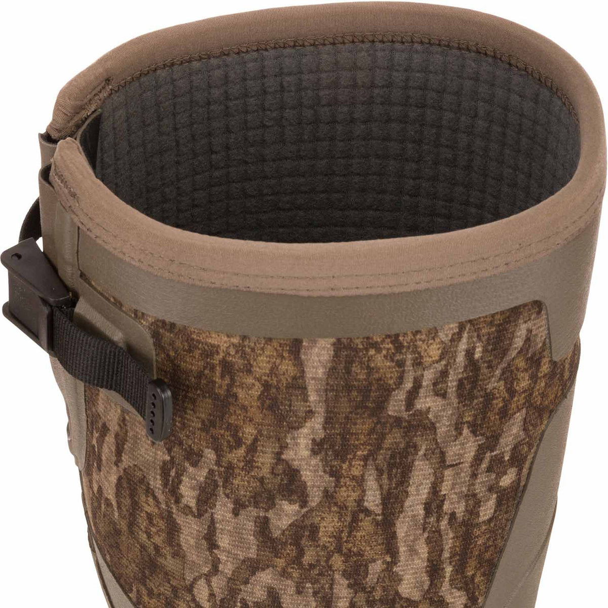 Drake Waterfowl BMF1600 17" Insulated Rubber Boots Cuff Image in Mossy Oak Bottomland