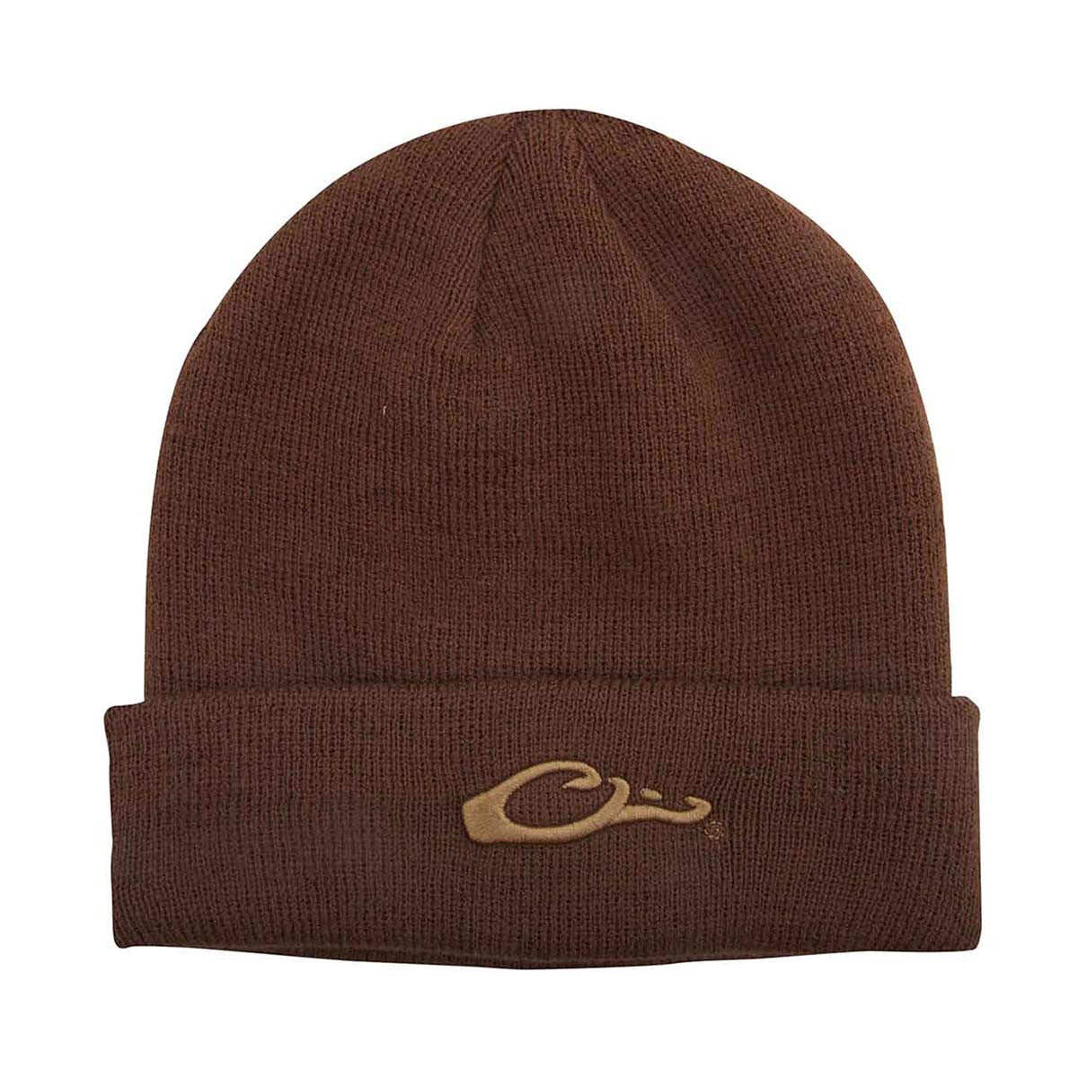 Drake Waterfowl Rib-Knit Stocking Cap Image in Brown Olive