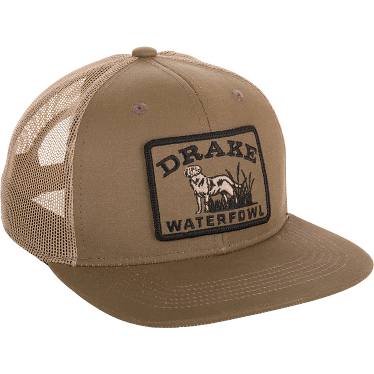 Drake Waxed Cotton Dog Patch Mesh Back Cap image in Khaki