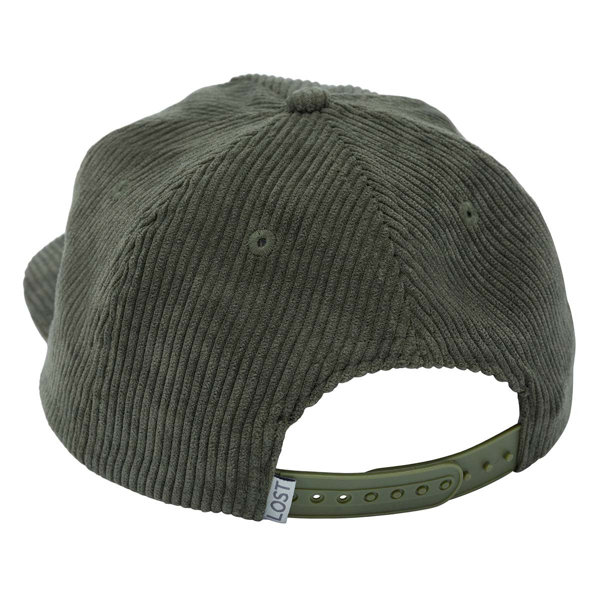 Drake Waterfowl X Lost Hat Corduroy Goat Rope Cap Back Image in Gator Rust