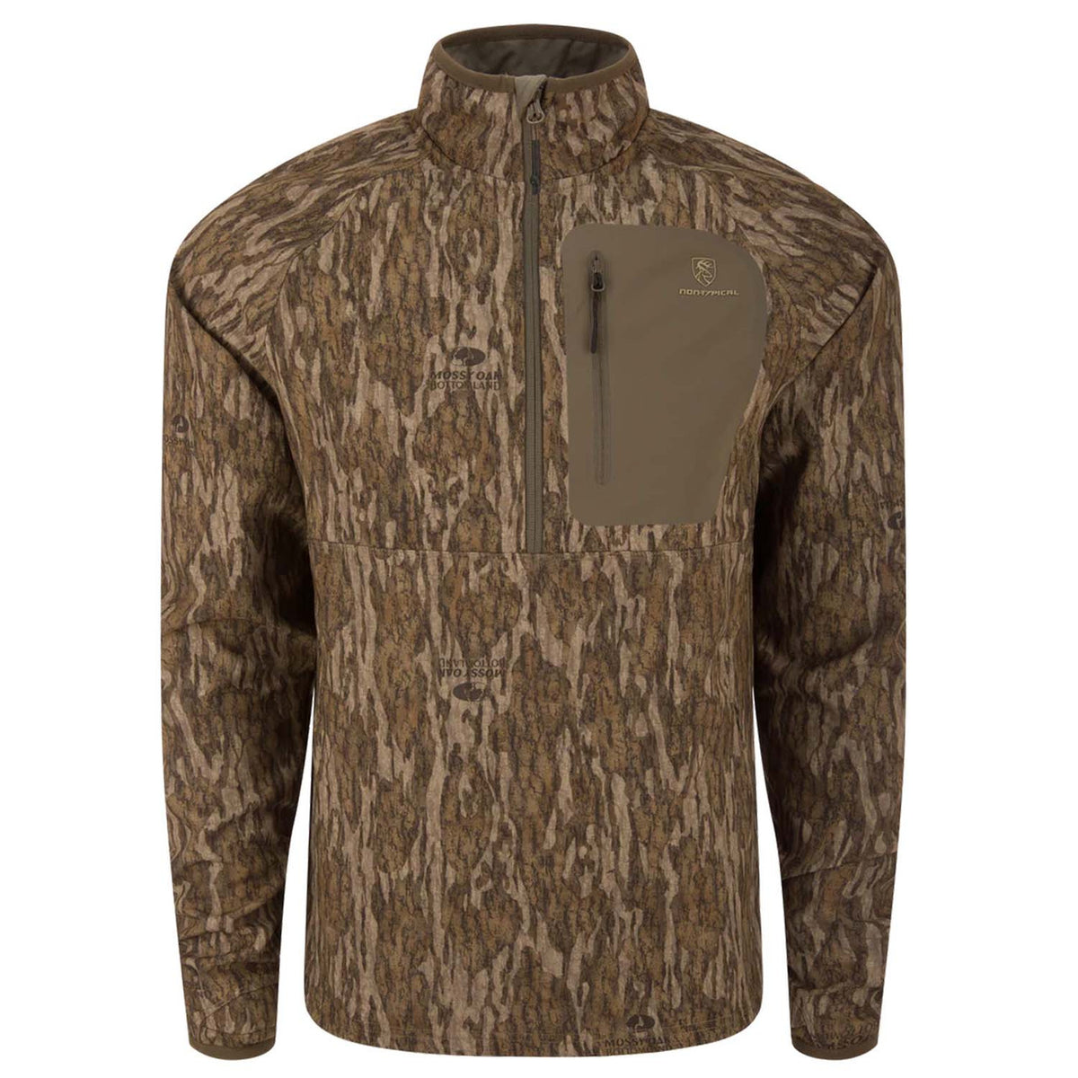 Drake Waterfowl Non-Typical SWT Hybrid Half Zip Image in Mossy Oak Bottomland