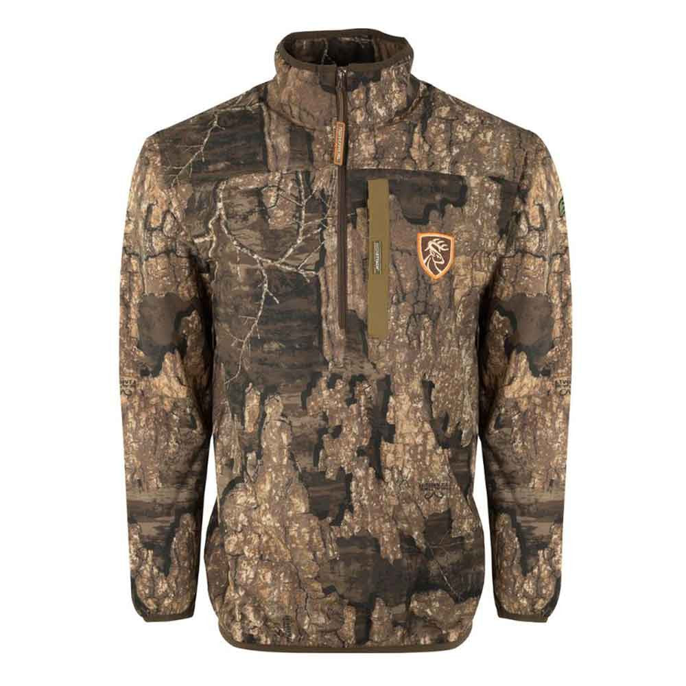 Drake Waterfowl Camo Tech 1/4 Zip with Agion Image in Realtree Timber