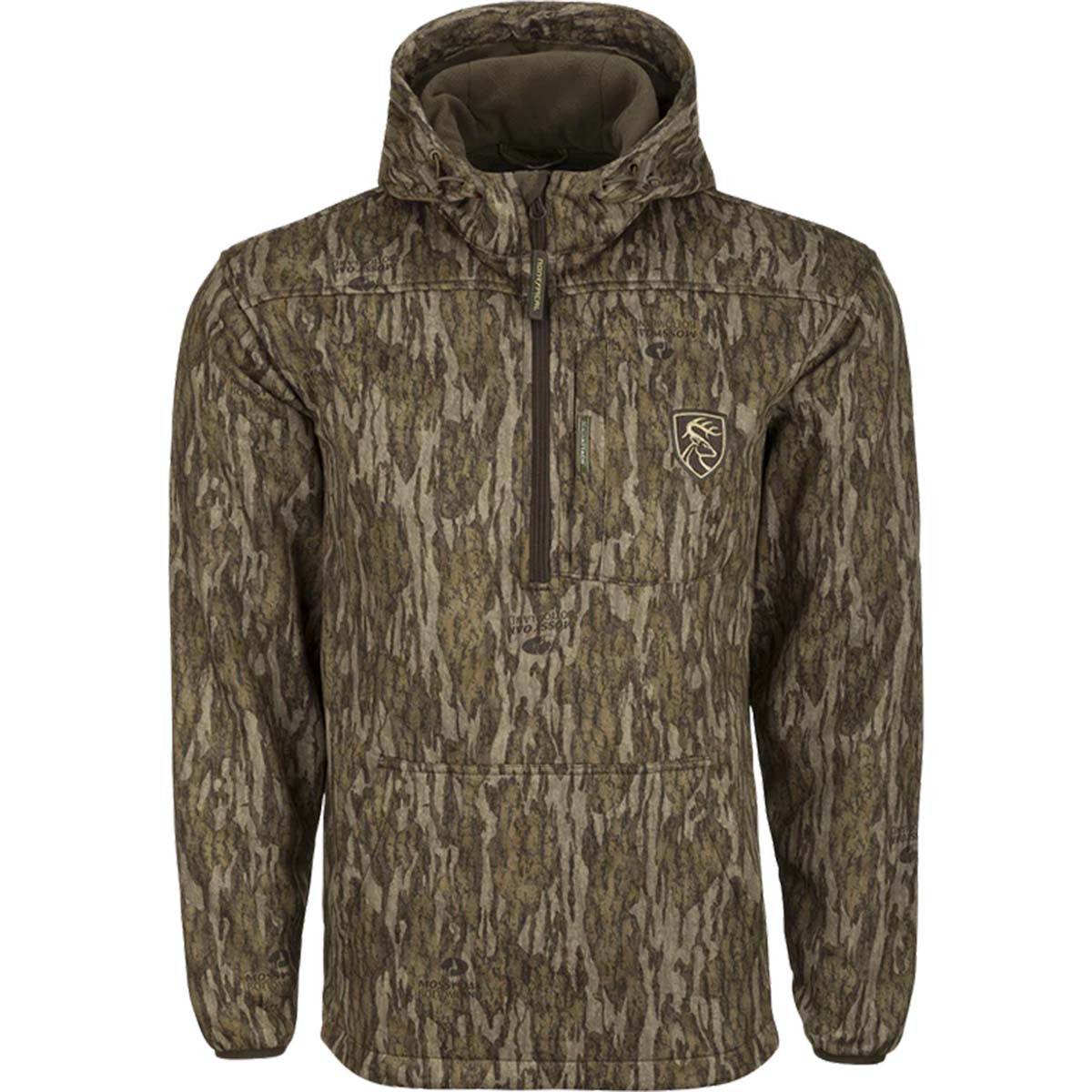 Drake Endurance 1/4 Zip with Kangaroo Pouch - Mossy Oak Bottomland