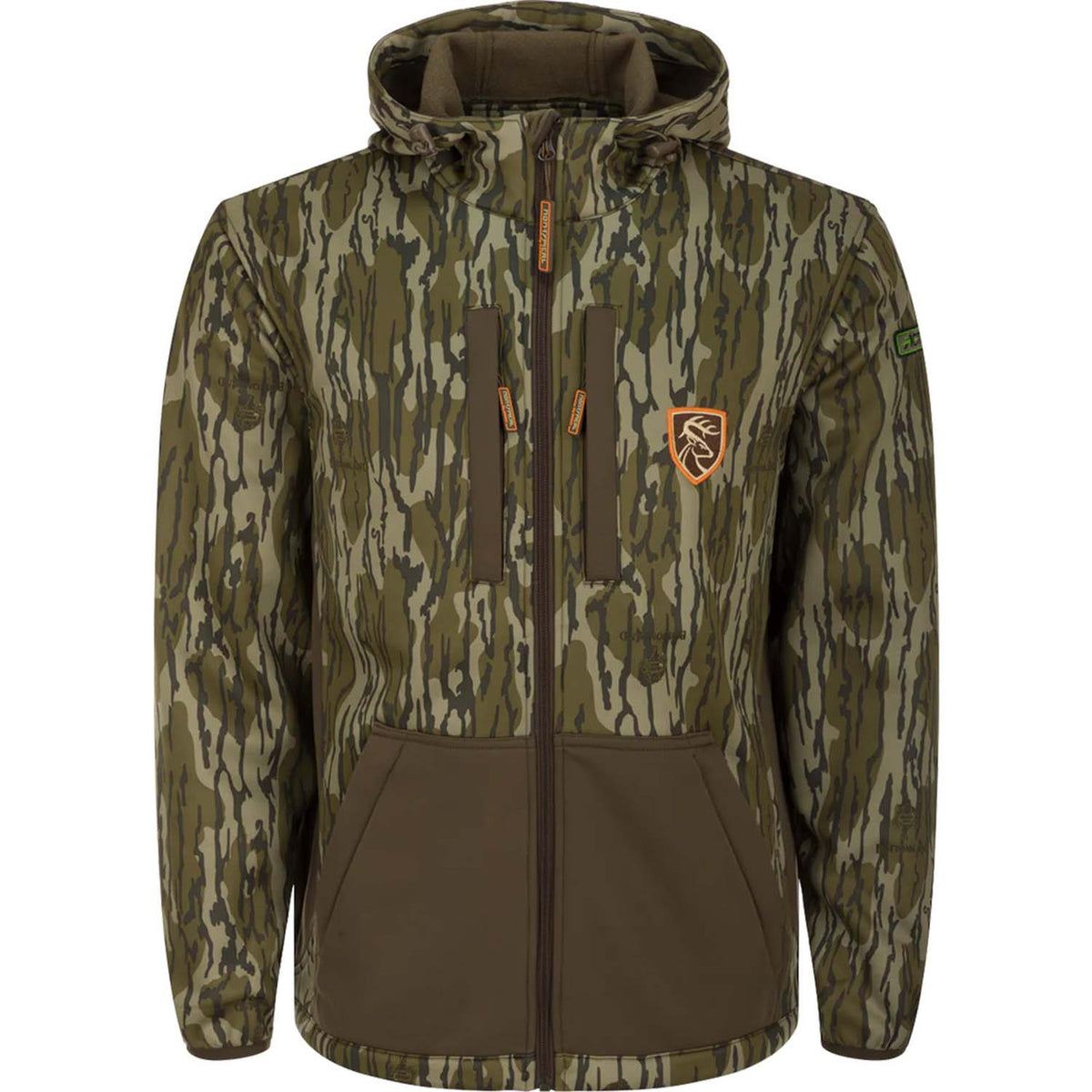 Drake Youth Endurance Full Zip Jacket with Hood image in Mossy Oak Original Bottomland
