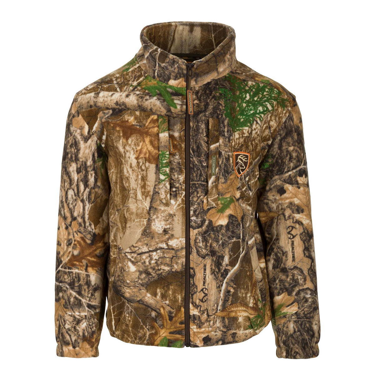 Drake Waterfowl Windproof Silencer Coat with Agion Active XL Image in Realtree Edge