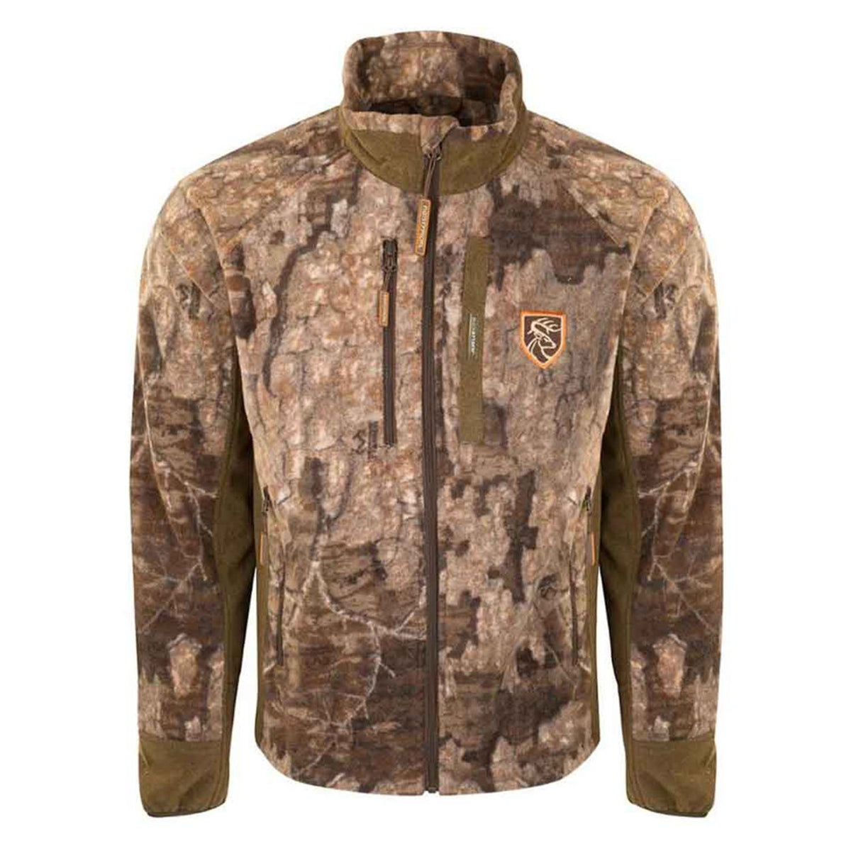 Drake Waterfowl Windproof Layering Jacket with Agion Active XL Image in Realtree Timber