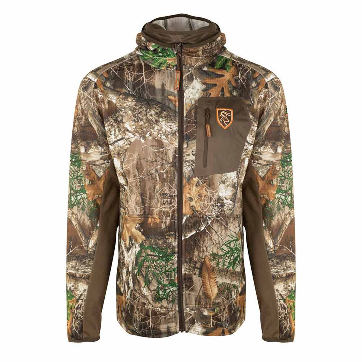 Drake Waterfowl Pursuit Full Zip Hoodie with Agion Active XL Image in Realtree Edge